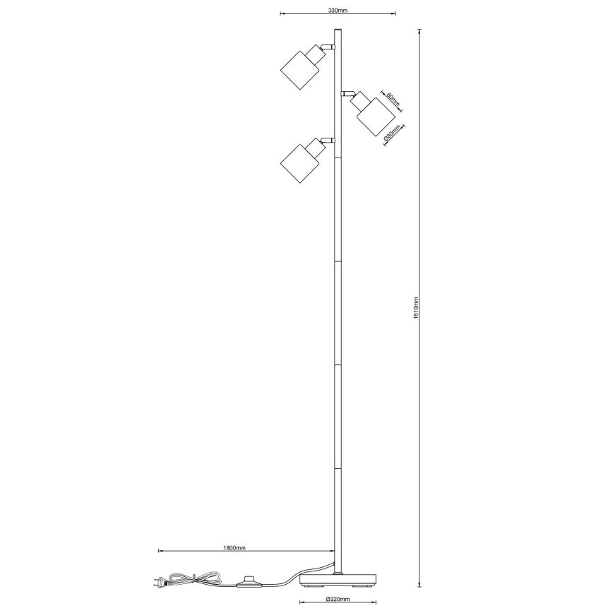 Globo - Gulvlampe 3xE14/25W/230V