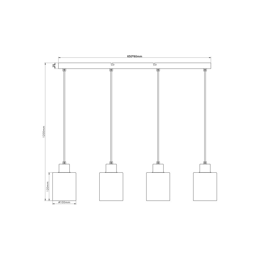 Globo - Pendel på wire 4xE27/40W/230V