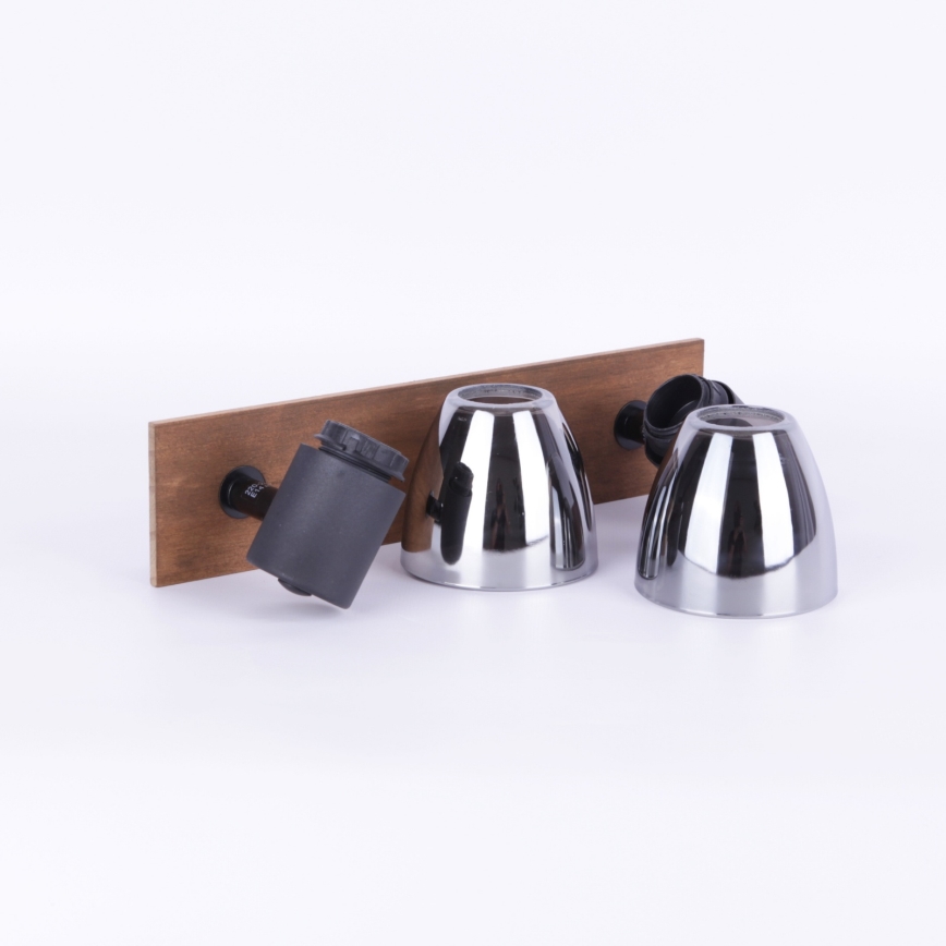 Globo - Vægspot 2xE14/40W/230V sort/træ