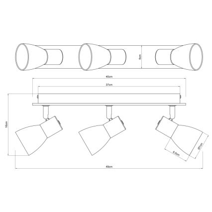 Globo - Spotlampe 3xE14/40W/230V sort/træ