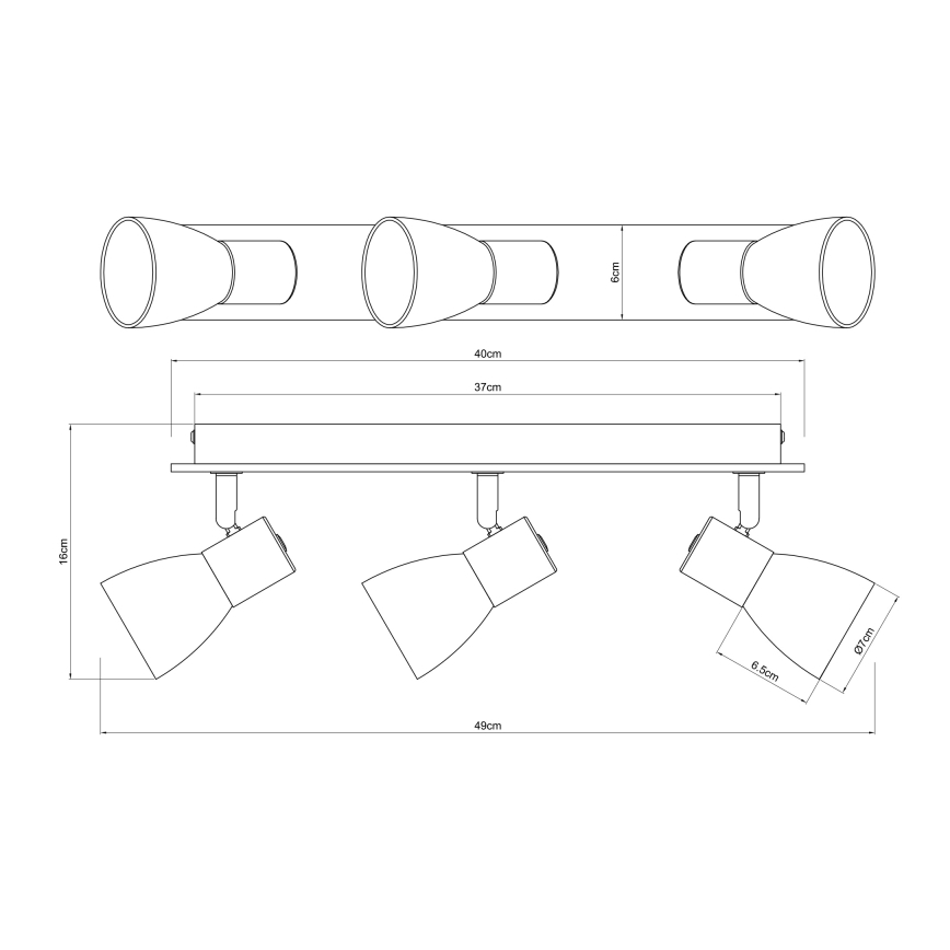 Globo - Spotlampe 3xE14/40W/230V sort/træ