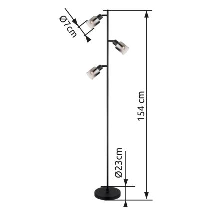 Globo - Gulvlampe 3xE14/40W/230V