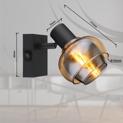 Globo - Vægspot 1xE14/40W/230V, sort