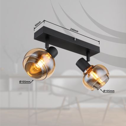 Globo - Spotlampe 2xE14/40W/230V, sort