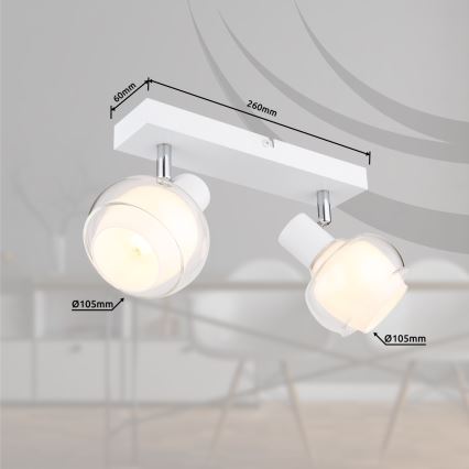 Globo - Spotlampe 2xE14/40W/230V hvid