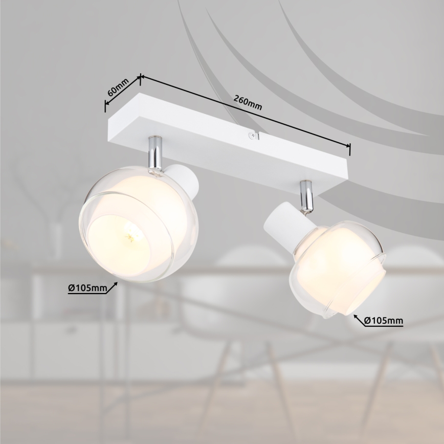 Globo - Spotlampe 2xE14/40W/230V hvid