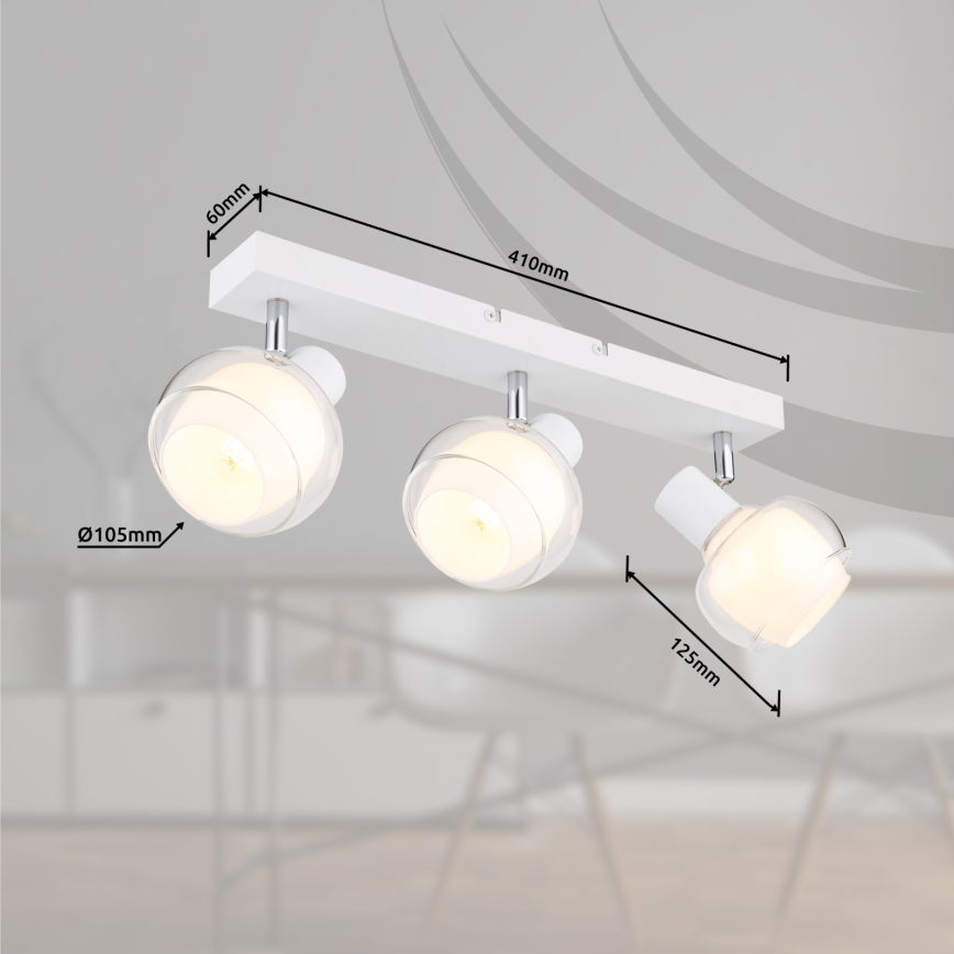 Globo - Hvid spotlampe 3xE14/40W/230V