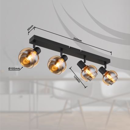 Globo - Spotlampe 4xE14/40W/230V sort