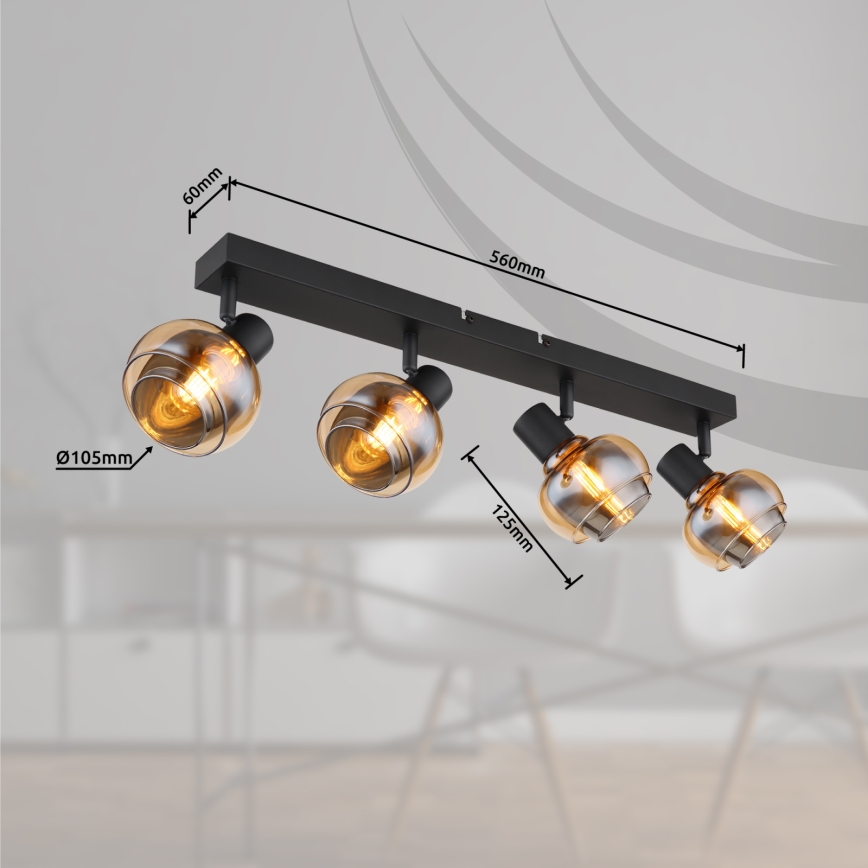 Globo - Spotlampe 4xE14/40W/230V sort