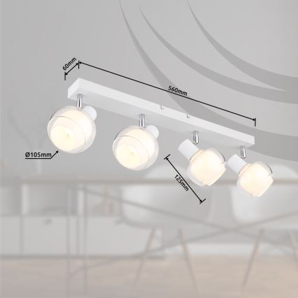 Globo - Spotlampe 4xE14/40W/230V hvid