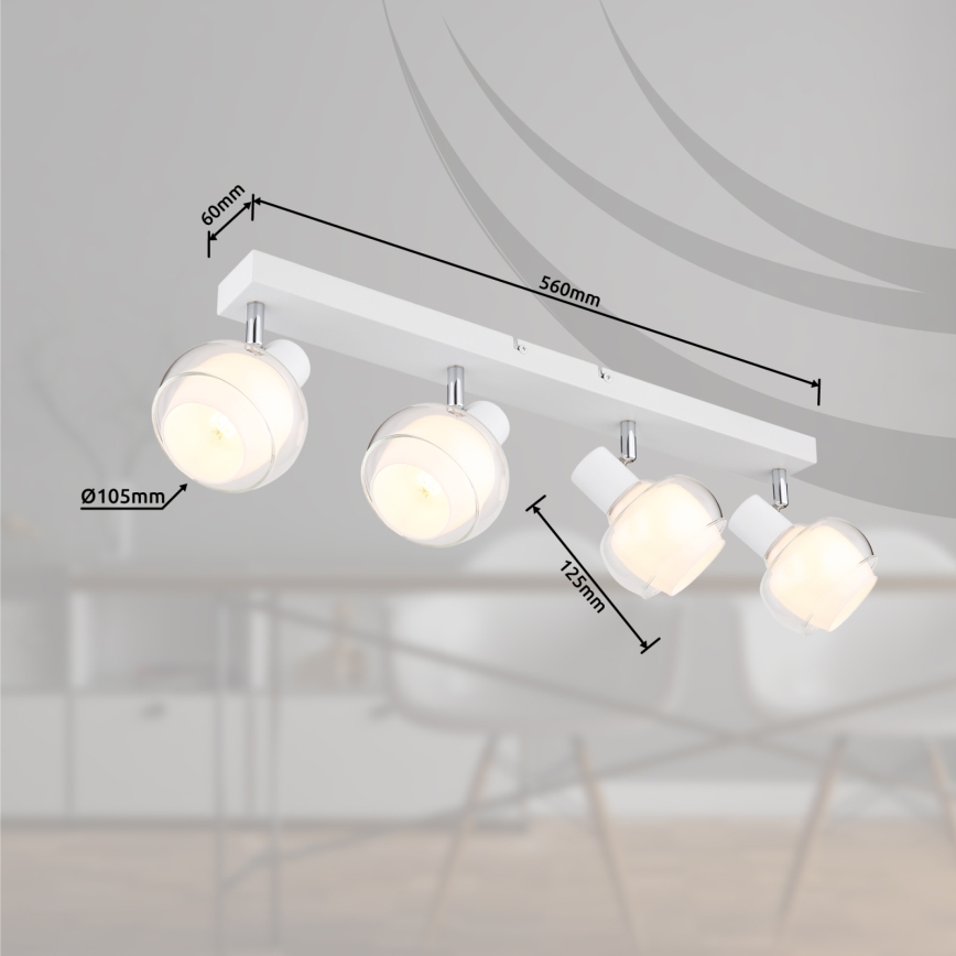 Globo - Spotlampe 4xE14/40W/230V hvid