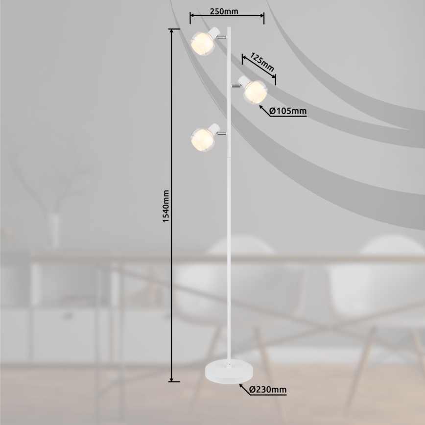 Globo - Gulvlampe 3xE14/40W/230V hvid