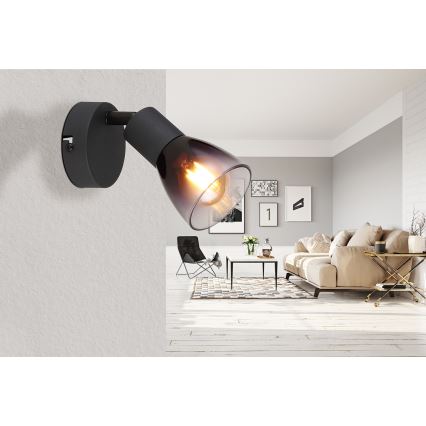 Globo - Vægspot 1xE14/25W/230V sort