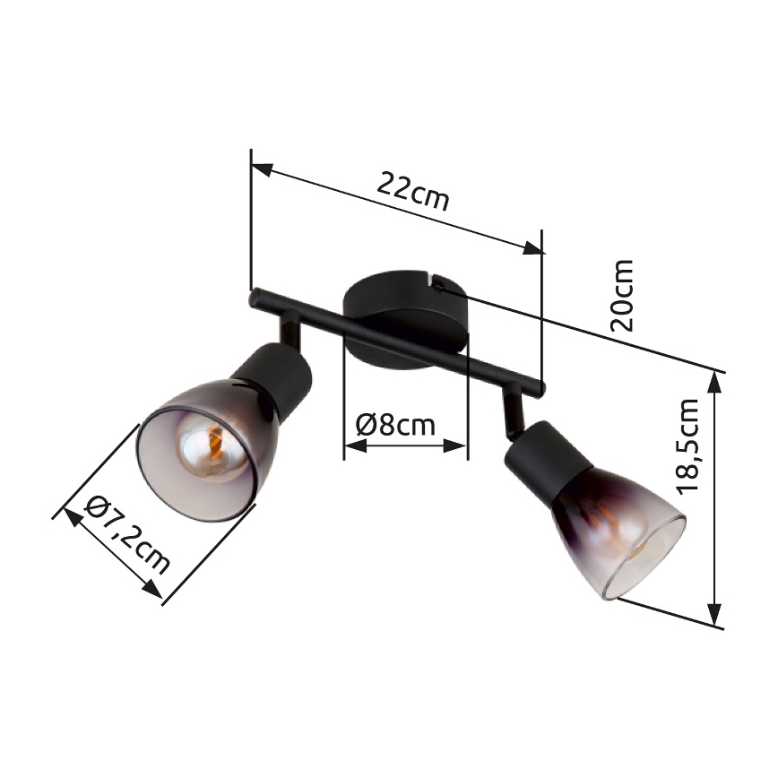 Globo - Spotlampe 2xE14/25W/230V sort
