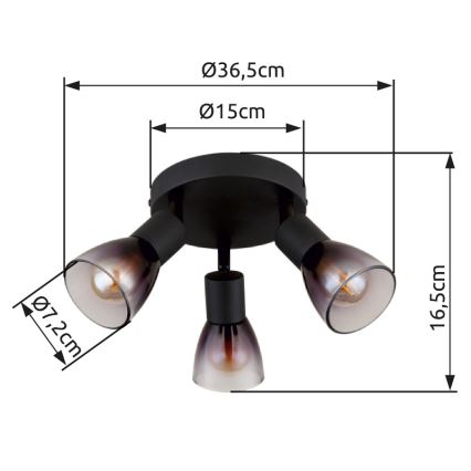 Globo - Spotlampe 3xE14/25W/230V sort