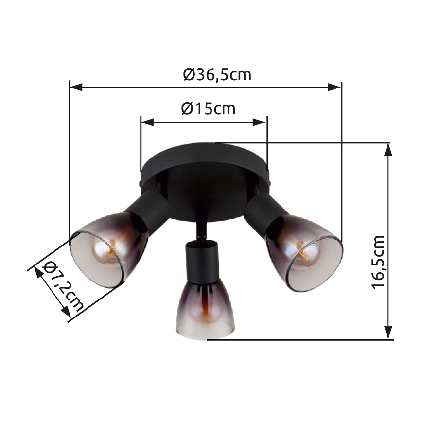 Globo - Spotlampe 3xE14/25W/230V sort