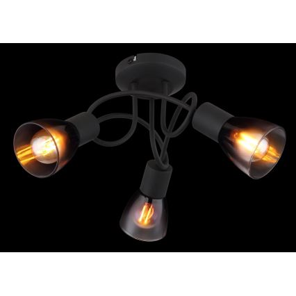 Globo - Loftlampe 3xE14/25W/230V sort