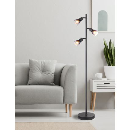 Globo - Gulvlampe 3xE14/25W/230V sort