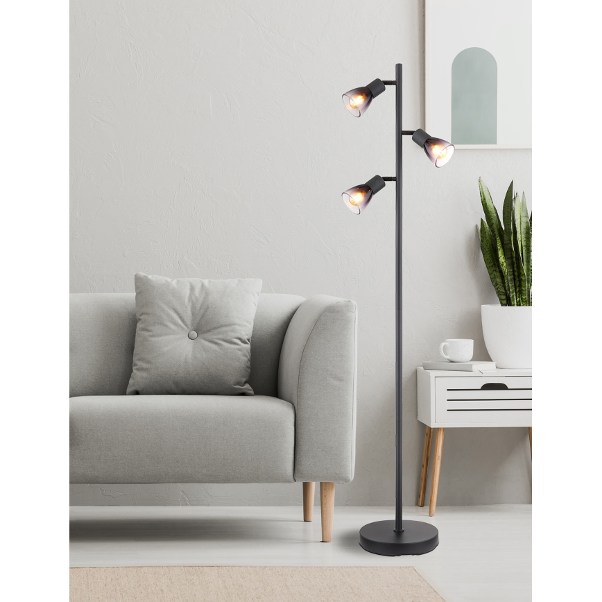 Globo - Gulvlampe 3xE14/25W/230V sort