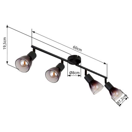 Globo - Spotlampe 4xE14/25W/230V sort