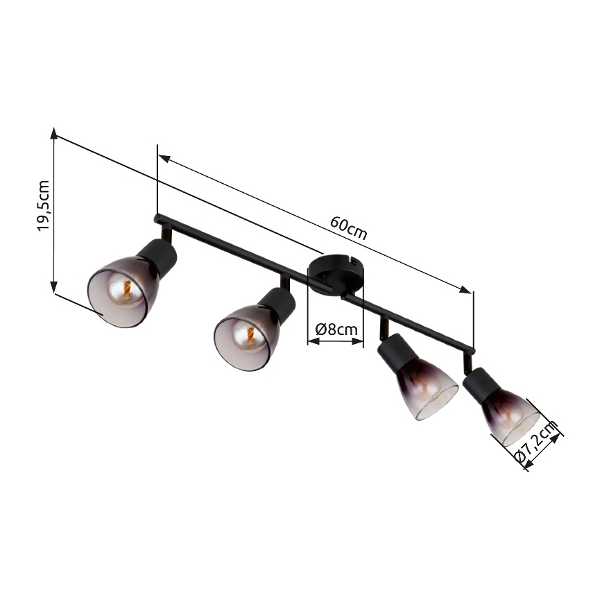 Globo - Spotlampe 4xE14/25W/230V sort