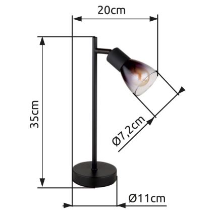 Globo - Bordlampe 1xE14/25W/230V sort