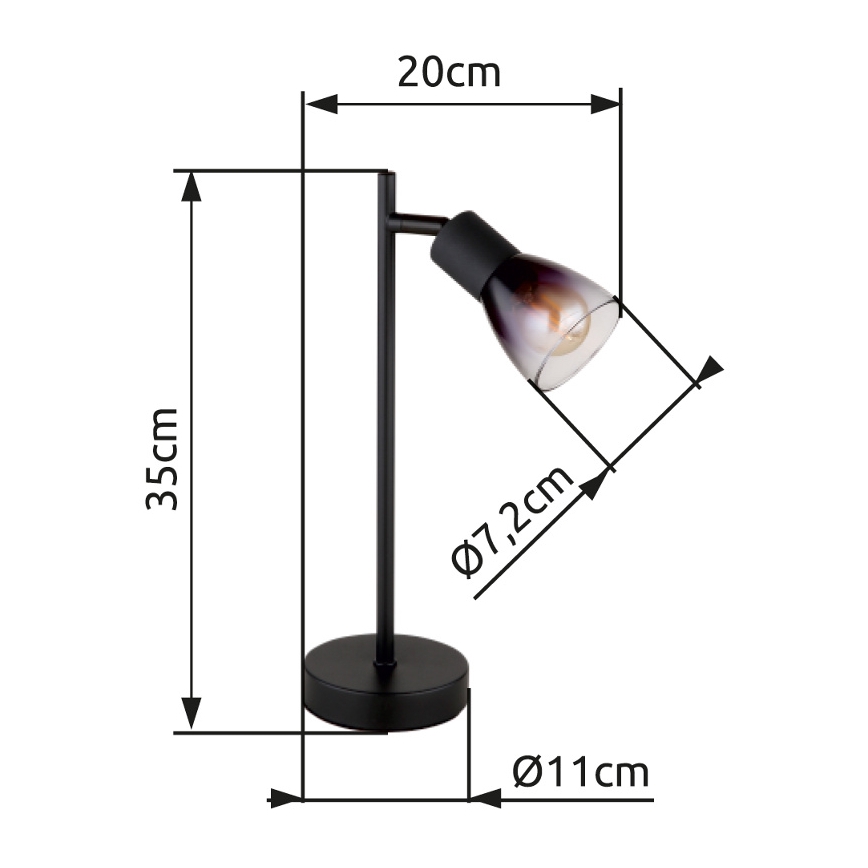 Globo - Bordlampe 1xE14/25W/230V sort