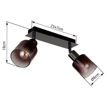 Globo - Spotlampe 2xE14/40W/230V sort