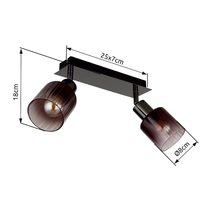 Globo - Spotlampe 2xE14/40W/230V sort