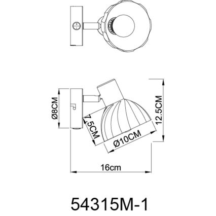 Globo - Vægspot 1xE14/40W/230V guldfarvet