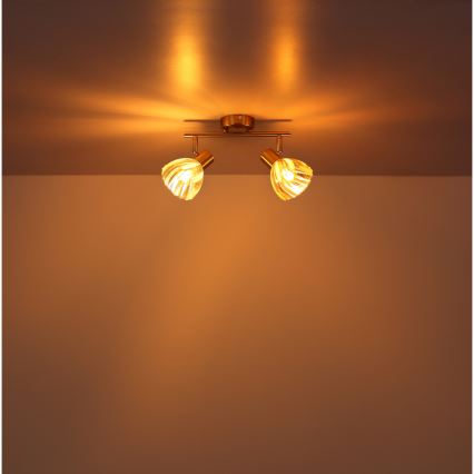 Globo - Spotlampe 2xE14/40W/230V guldfarvet