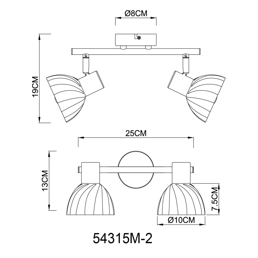 Globo - Spotlampe 2xE14/40W/230V guldfarvet