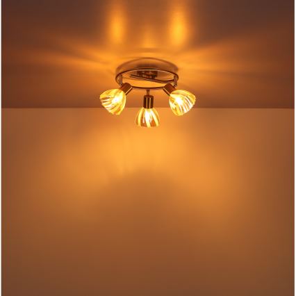 Globo - Spotlampe 3xE14/40W/230V guldfarvet