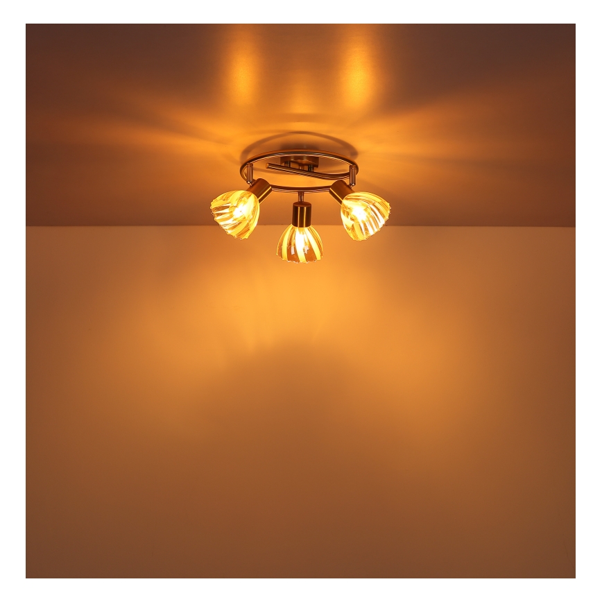 Globo - Spotlampe 3xE14/40W/230V guldfarvet