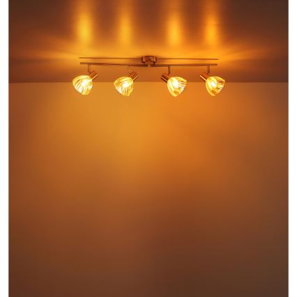 Globo - Spotlampe 4xE14/40W/230V guldfarvet