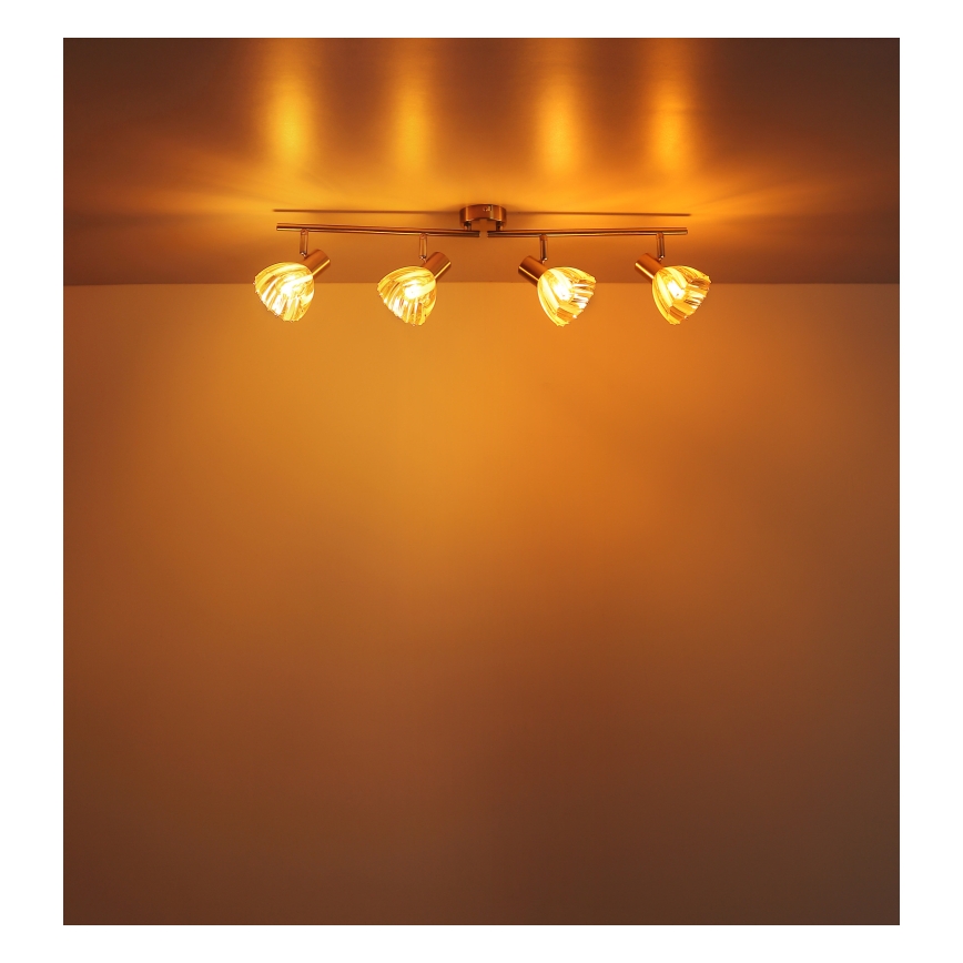 Globo - Spotlampe 4xE14/40W/230V guldfarvet