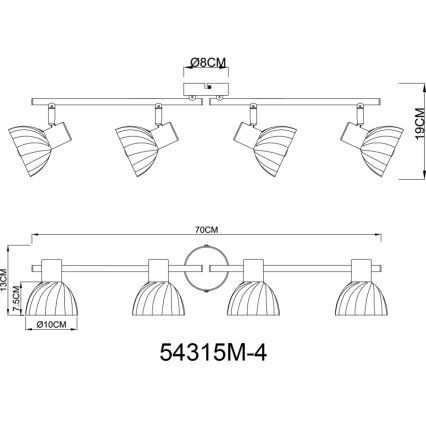 Globo - Spotlampe 4xE14/40W/230V guldfarvet