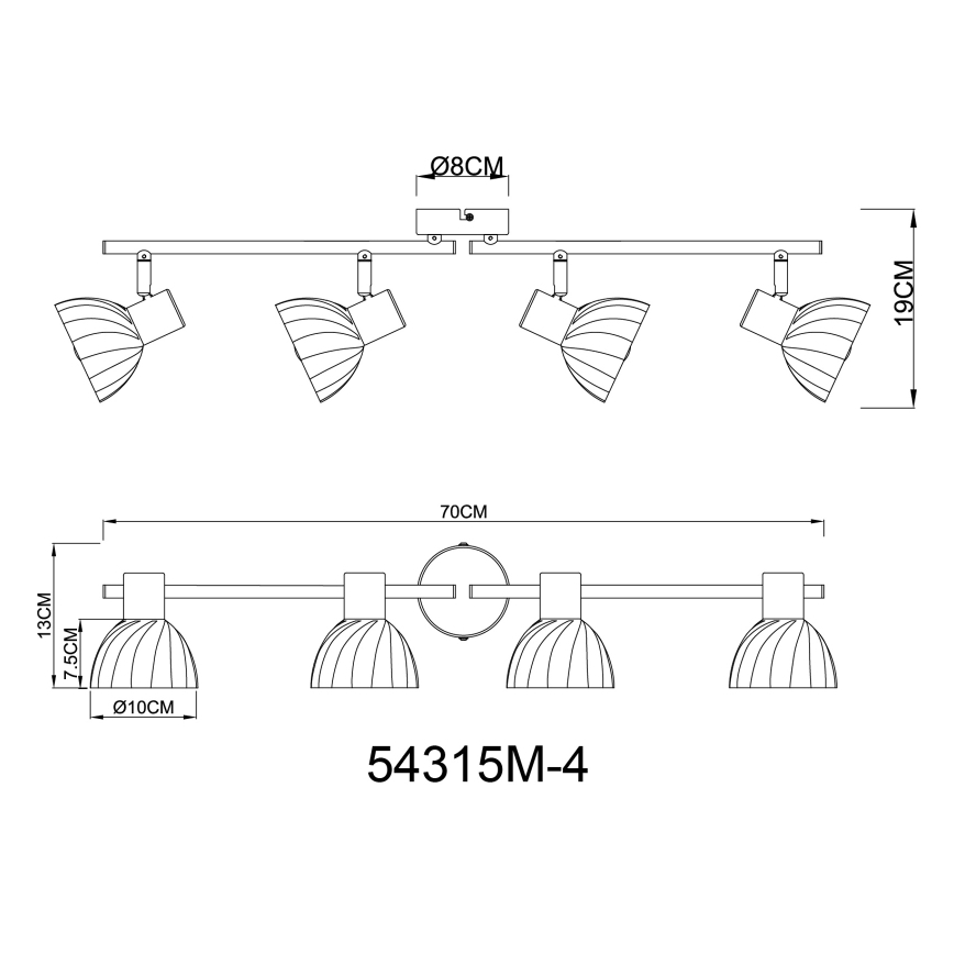 Globo - Spotlampe 4xE14/40W/230V guldfarvet