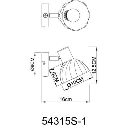 Globo - Vægspot 1xE14/40W/230V sort