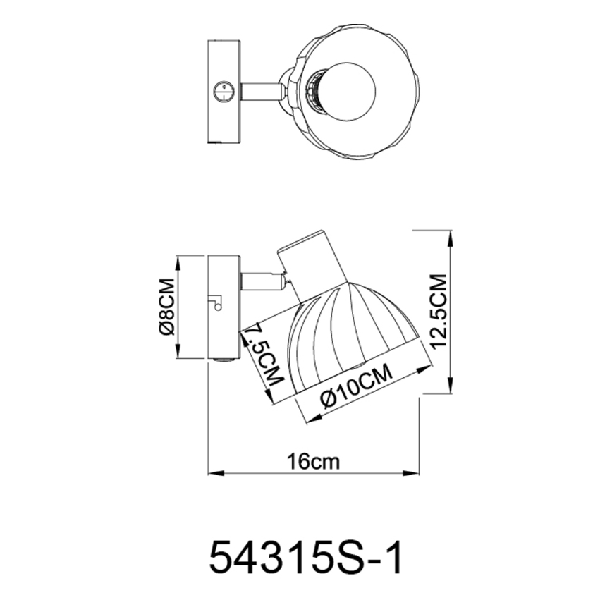 Globo - Vægspot 1xE14/40W/230V sort