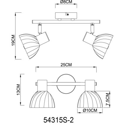 Globo - Spotlampe 2xE14/40W/230V sort