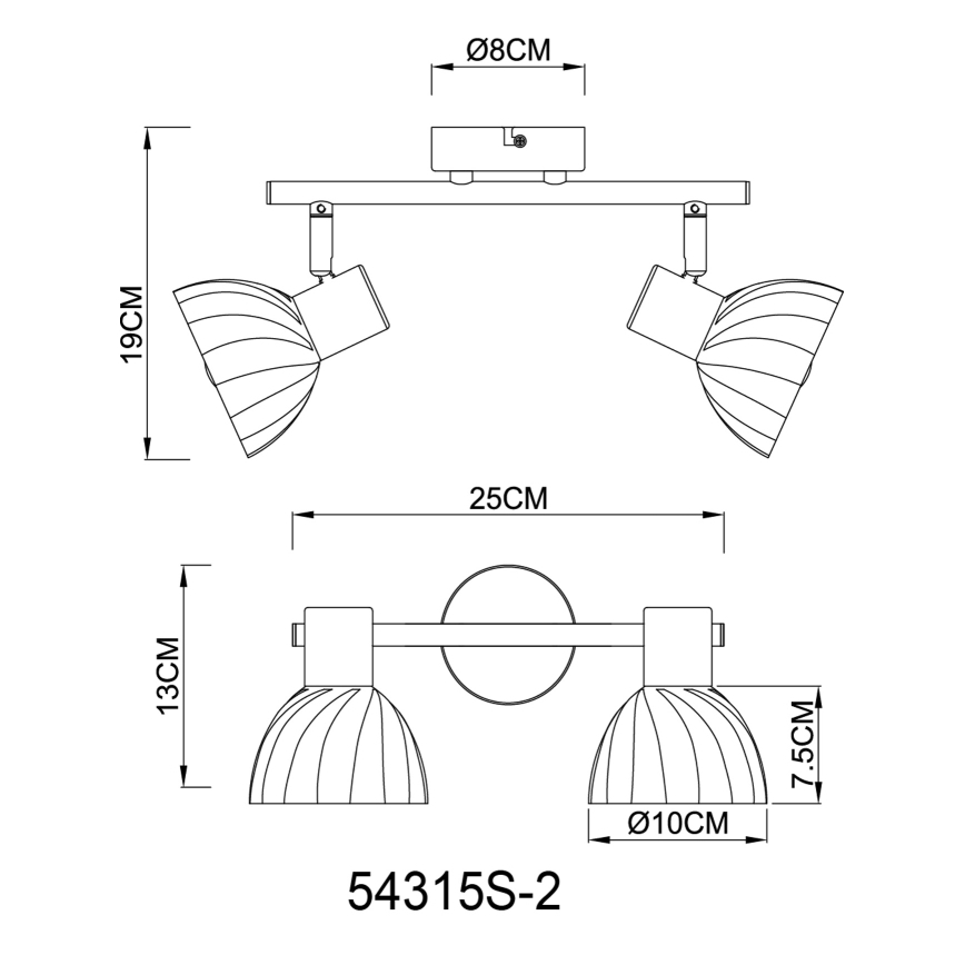 Globo - Spotlampe 2xE14/40W/230V sort