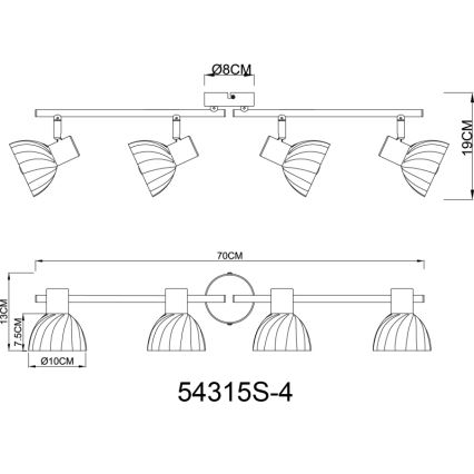 Globo - Spotlampe 4xE14/40W/230V sort