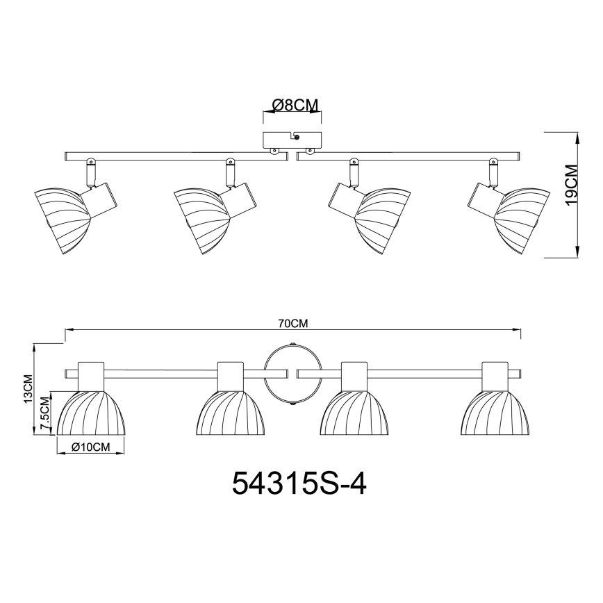 Globo - Spotlampe 4xE14/40W/230V sort