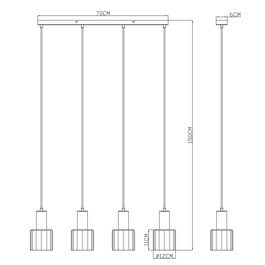 Globo - Pendel på kabel 4xE27/40W/230V