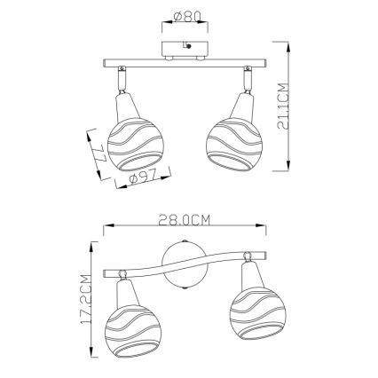 Globo - LED spotlampe 2xE14/4W/230V