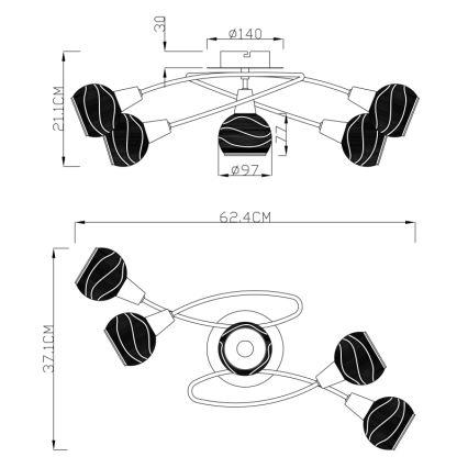 Globo - LED væglampe 5xE14/4W/230V