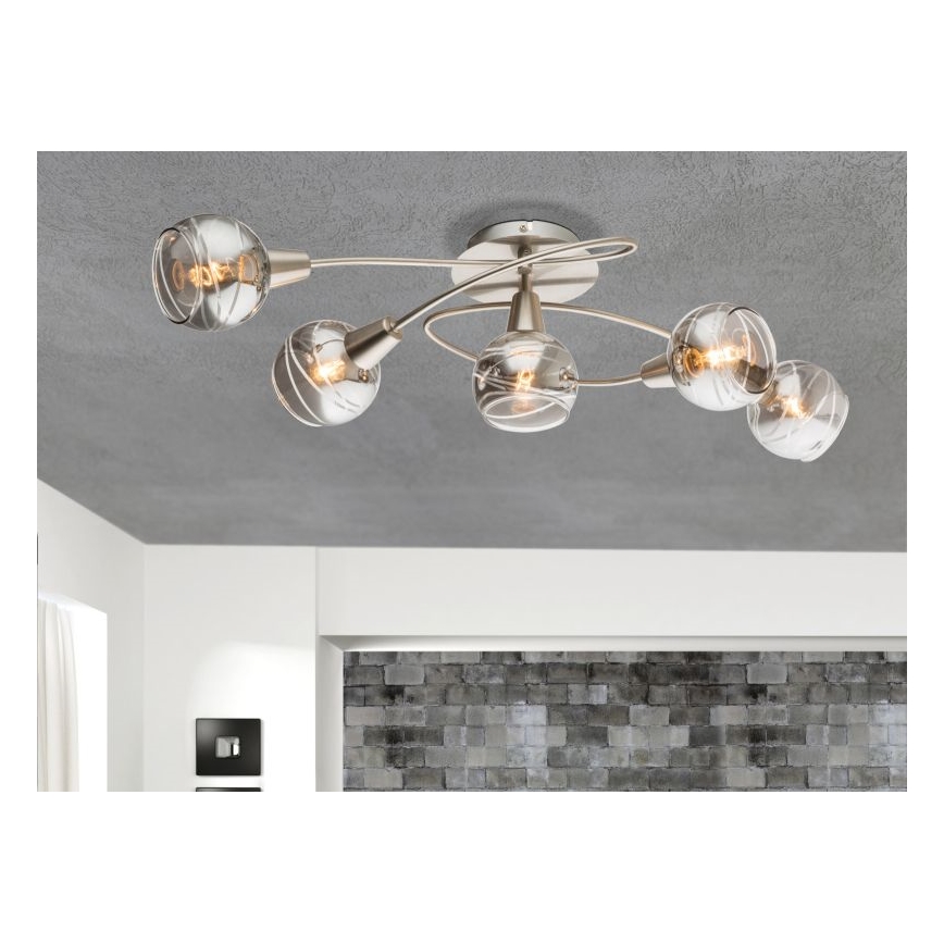 Globo - LED fastmonteret lysekrone 5xE14/4W/230V