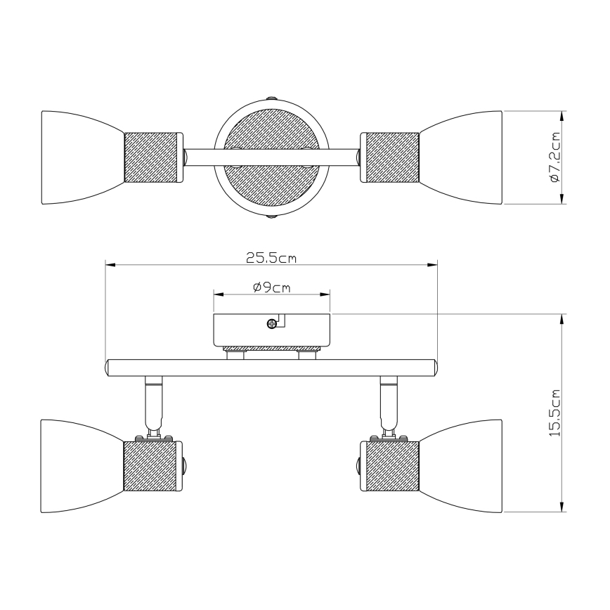 Globo - Spotlampe 2xE14/40W/230V aske