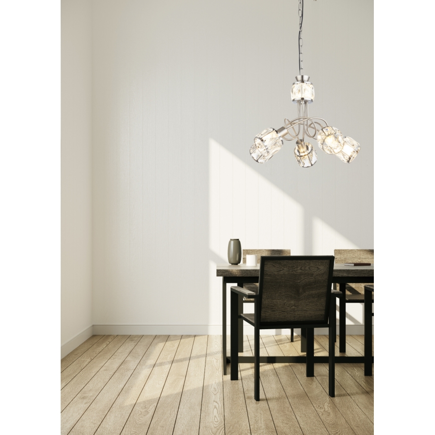 Globo - LED Lysekrone i kæde 5xE14/40W/230V + LED/5W